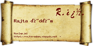 Rajta Ádám névjegykártya