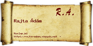 Rajta Ádám névjegykártya